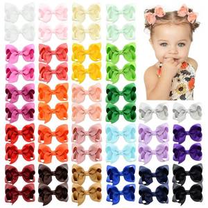lot 14108 image: 50PCS 3Inch Hair Bows for Girls Grosgrain Ribbon Toddler Hair Accessories with Alligator Clips for Toddlers Baby Girls Kids Teens in Pairs