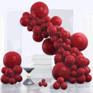lot 14111 image: PartyWoo Burgundy Balloons 140pcs Dark Chestnut Red Maroon Different Sizes