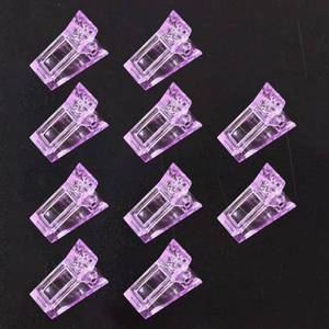 lot 14118 image: VNC 10 PCS Nail Tips Clip Purple Color for Quick Building Polygel Nail Forms, Polygel Nail Extension Forms, UV LED Builder Clamps, DIY Manicure Nail Art Tool
