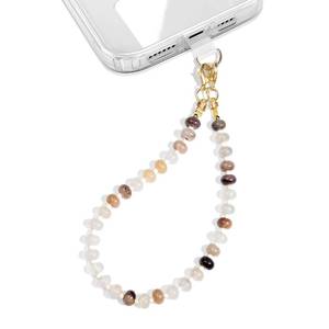 lot 14123 image: Lostars Natural Stone Beaded Phone Wrist Strap for Women, 304 Steel Core