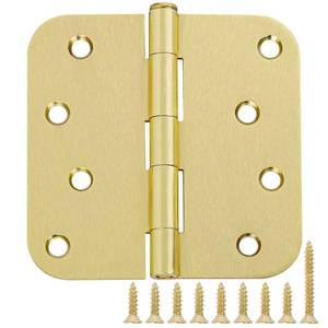lot 14154 image: 12 Pack Satin Brass Door Hinges 4in Heavy Duty with 58in Radius Corners