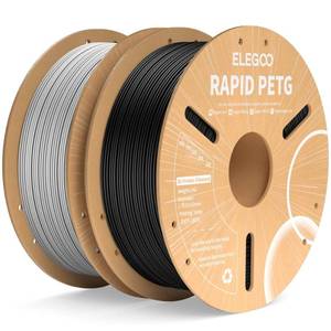 lot 19557 image: ELEGOO Rapid PETG 3D Printer Filament Bundle 1.75mm BlackGray 2KG (Black Partially Used)