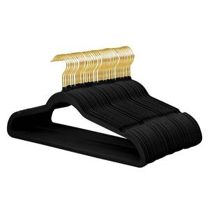 lot 19562 image: ManGotree Velvet Coat Hangers with 360° Swivel Gold Hook 48 Pack Black