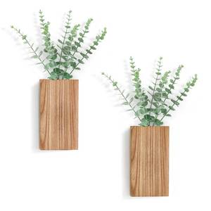 lot 19577 image: Dahey 2 Pack Wall Planter Vase with Fake Eucalyptus Plants for Wall Decor