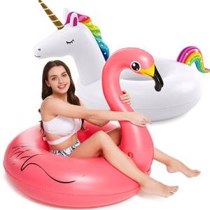 lot 19600 image: Inflatable Unicorn Flamingo Pool Floats - Jasonwell 2 Pack Pool Floaties Inflatables Rafts for Swimming Pools Tubes for Floating Lake Beach Floaty Swim Rings Pools Party Toys for Adults Kids