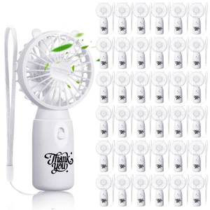 lot 19601 image: Glooglitter 36 Pcs Mini Portable Handheld Fan, Battery Operated Fan with Lanyard, Employee Appreciation Gift Wedding Thank You Gift for Guests Bridal Shower Favor, Batteries Not Included(White)