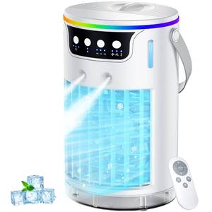lot 19608 image: Portable Air Conditioners, AC Fan Mini Evaporative Air Cooler 1200ML with Ice Cooling Mist Personal Air Conditioner Quiet for Bedroom, Home Office Desk and Car Camping