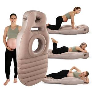 lot 19639 image: Inflatable Pregnancy Pillow with Belly and Head Hole, Prone Pregnancy Pillow for Stomach Sleepers, Maternity Air Mattress for Belly Support, Pregnancy Pool Float for Tummy Relaxation and Massage, Gray