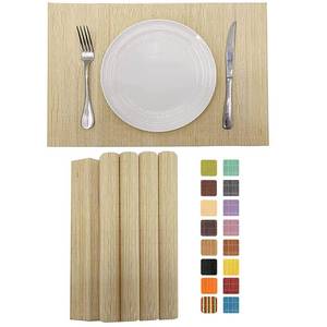 lot 19644 image: ANDSTAR Set of 12 Pcs Bamboo Placemats Sushi Rolling Mat Japanese Style Natural Anti-Slip Bamboo Placemats Washable Heat-Resistant Table Mats for Dining Room and Kitchen Natural Color