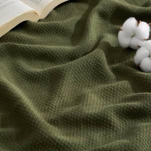lot 20237 image: Bedsure 100percent Cotton Blanket, Herringbone Weave, Throw XL, Green