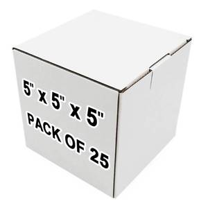lot 20268 image: J.Ehonace 25 Pack 5x5x5 Inch White Corrugated Cardboard Shipping Boxes