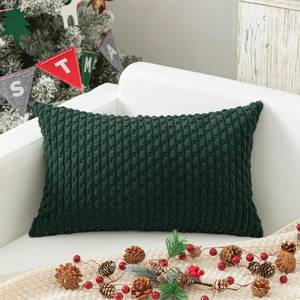 lot 20271 image: Kevin Textile Soft Corduroy 12inx20in Lumbar Pillow Cover 1 Pack, Army Green