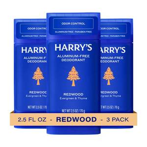 lot 20280 image: Harryfts Aluminum Free Deodorant for Men - Redwood - 2.5 oz (3 Pack)