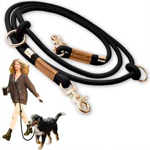 lot 20328 image: Hands Free Dog Leash, Waist Leash for Dog Walking, Crossbody, Multifunctional, Black Dog Lead, Running, 2 Dogs, Dual Handle, Dog Training, Adjustable Lead 4.3ft - 7.5ft, 38in (10mm) Diameter.