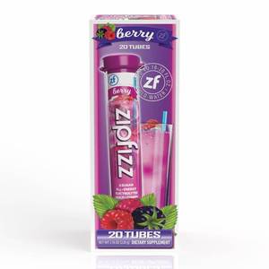 lot 20376 image: Zipfizz Energy Drink Mix  Berry  20 Tubes  0.39 oz (11 g) Each