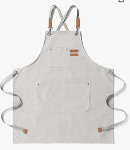 lot 6116 image: Qualisculina Cream Linen Aprons Set of 4 - Stock image may differ from actual product image