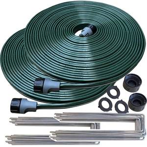 lot 1336 image: Watoo 2026 Sprinkler Hose & Soaker Hose for Yard - 150 FT Reinforced Flat Garden Hose with Holes, Heavy Duty No-Kink Lawn Irrigation Hose (Includes Stakes, High Pressure Spray)