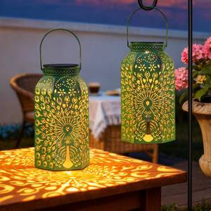 lot 1344 image: Homeimpro Solar Outdoor Lanterns Waterproof Peacock Gardening Gifts for Mom, Big Solar Garden Yard Art, Outside, Patio, Birthday Mothers Day Gifts Grandma Wife (2Pack, Antique Green)
