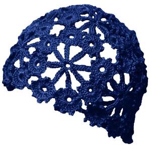 lot 2319 image: BIBITIME Women Lace Crochet Beanie Hat Handmade Knitted Cutout Floral Skull Cap Anniversary Mothers Day (US, Alpha, Large, Standard, Navy)