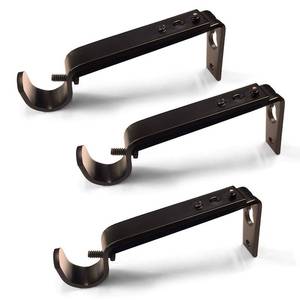 lot 2321 image: IHRDNNR Curtain Rod Holders Heavy Duty Adjustable Rod Brackets for 78 or 1 Inch Rods, Set of 3 (Bronze)
