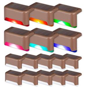 lot 2323 image: SOLPEX Color Changing Solar Deck Lights, 16 Pack Waterproof LED Lights