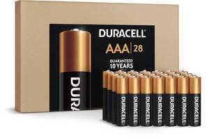 lot 2329 image: Duracell Coppertop AAA Batteries, 28 Count Pack Triple A Battery with Long-Lasting Power for Household and Office Devices (Ecommerce Packaging)