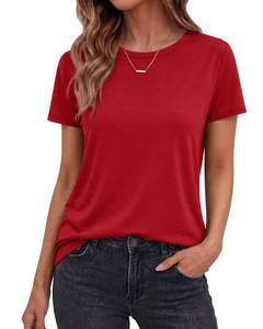 lot 2334 image: TNNZEET Valentine Gifts Red T Shirts for Women - Short Sleeve Spring Summer Tops Soft Basic Tees Fashion Tshirts 2026 S