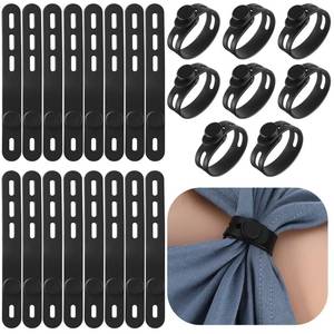 lot 2369 image: Elegaperma 24pcs Sleeve Straps for Shirts, Silicone Softball Sleeve Ties, Soft Adjustable Sleeves Clips for Rolled Sleeves for Shirt Sports Activities, Black