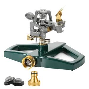 lot 2374 image: WEMADE Heavy Duty Metal Pulsating Sprinklers for Yard - 360 Degree Roating Automatic Water Sprinkler for Lawn with Metal Base, Impact Sprinklers for Large Area Covers Up to 85�� Diameter
