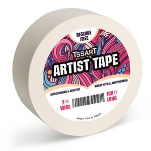 lot 2380 image: TSSART White Artist Tape - Masking Artists Tape for Drafting Art Watercolor Painting Canvas Framing - Acid Free 2 Inch Wide 180FT Long