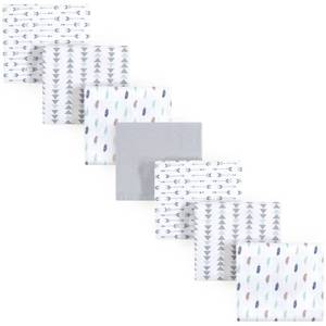 lot 2399 image: Luvable Friends Unisex Baby Cotton Flannel Receiving Blankets, Boy Feathers 7-Pack, One Size
