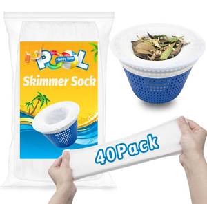 lot 2400 image: 40-Pack Pool Skimmer Socks, Ultra Fine Mesh for Hair, Debris and Leaves
