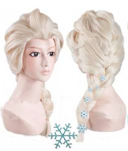 lot 2403 image: ANOGOL White Blonde Princess Pigtail Wig Women Long Blond Braided Ponytail