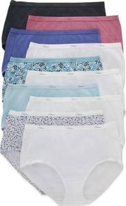 lot 2407 image: Hanes womens Cotton briefs underwear, 10 Pack - Brief Assorted 1, 9 US