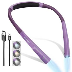 lot 2410 image: Glocusent Upgraded LED Neck Reading Light, Book Light for Reading in Bed