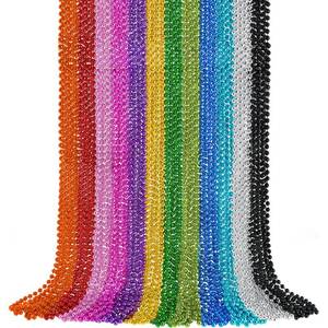 lot 2416 image: SHAOQINLIN 24 PCS Mardi Gras Beads Necklaces, 12 Colors 33 Inch 6 mm Metallic Bead Necklaces Bulk Party Beads Necklace Round Beaded Necklaces for Mardi Gras, Christmas, Carnival Party Favor