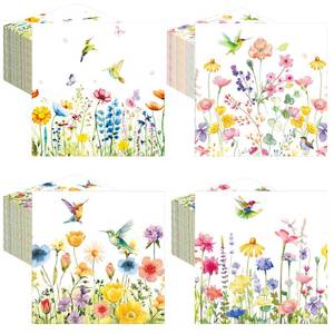 lot 2434 image: Fulmoon 200 Pcs Pastel Wildflower Cocktail Napkins Disposable 4 Style 5