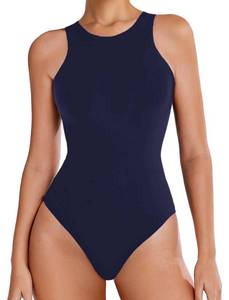 lot 2437 image: Avidlove Body Suits for Womens Sleeveless Body Suit Halter Racerback One Piece Bodysuit Slim Fitted Tank Tops XL