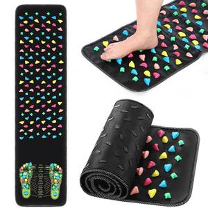 lot 2443 image: BBTO Foot Massage Mat Reflexology Walk Stone Road for Acupressure Foot Massage Acupoint Mat for Long Sitting Elderly Students and Office Workers(55.12 x 13.78 Inches)