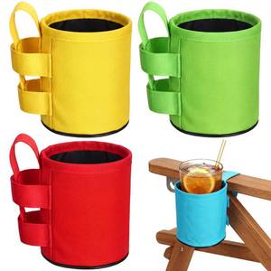 lot 2449 image: Patelai 4 Pack 4.1x3.5in Beach Chair Cup Holder Chair Drink Holder, 4 Colors