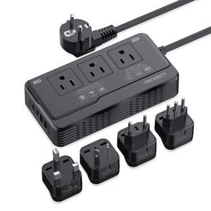 lot 2453 image: 2000W Voltage Converter US to Europe for Hair Dryers, 7-in-1 220V to 110V Converter for European Travel with 3 AC2 USBA2 USBC Ports, Universal Power Converter Adapter Combo with EUUKITAU Plug