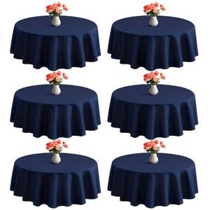 lot 2457 image: joybest 6 Pack Round Tablecloths 60 Inch Navy Blue Fit 20 to 42 Inch Tables