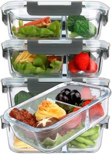 lot 5878 image: M MCIRCO Glass Meal Prep Containers, 36 oz, 5-Pack