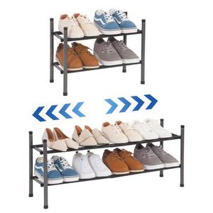lot 5910 image: Storage Maniac Expandable Shoe Rack, 2-Tier, 8 Pairs