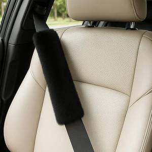 lot 6148 image: I3DIDEA Plush Car Seat Belt Cover 2-Pack