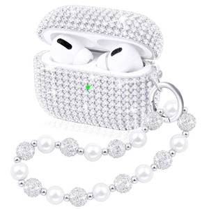 lot 6209 image: Ucharmbead AirPods Pro 2 Case with Keychain Glitter Silver