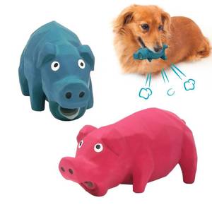 lot 6237 image: LLSPET Squeaky Pig Dog Toy 5.7 inch 2-Pack