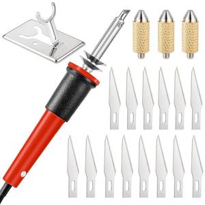 lot 6252 image: Honoson 19 Pcs Electric Hot Knife Cutting Tool with 14 Blades, Red