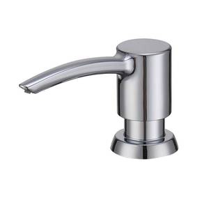 lot 6257 image: QEEMEE Kitchen Sink Soap Dispenser, Built in Soap Dispenser Kitchen Countertop, Chrome ABS Pump Head with Refillable Bottle, Under Counter Dish Soap Hand Lotion Dispenser