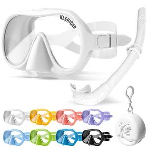lot 6258 image: NARUTOO Snorkel Set Adults, Fashionable Macaron Colors Frameless Snorkeling Mask, Ultra Wide View Anti-Fog Snorkel Mask Set, Portable Professional Diving Snorkeling Set (White)